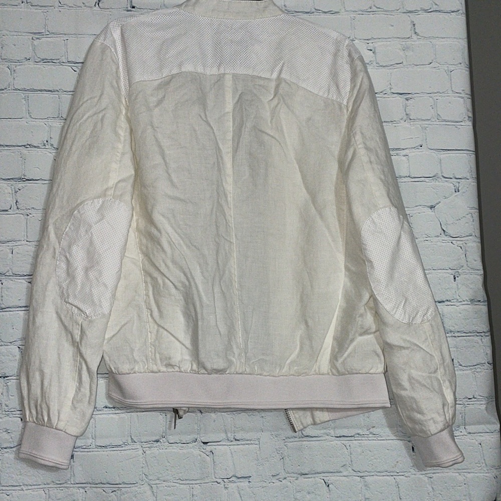 Zara Mens Basic Bomber Jacket White - image 6